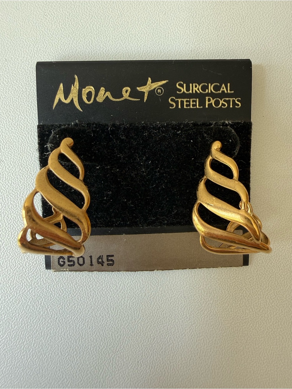 Monet Gold-tone Twisted Ribbon Earrings